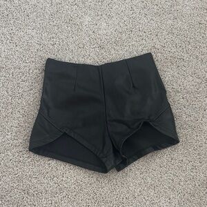 Spirit pleather Black High Waist Women's Shorts